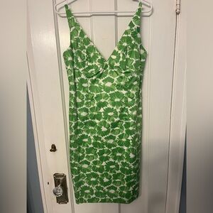 Milly Women’s Green Floral Garden Party Cotton Sleeveless Dress Size 10